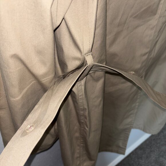 London‎ Fog Maincoats Trench Coat 46R Khaki Belted Zip-In Liner Double Breasted - Picture 5 of 16